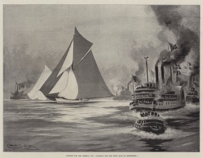 Contest for the America Cup, Starting for the First Race on 7 September by Charles John de Lacy